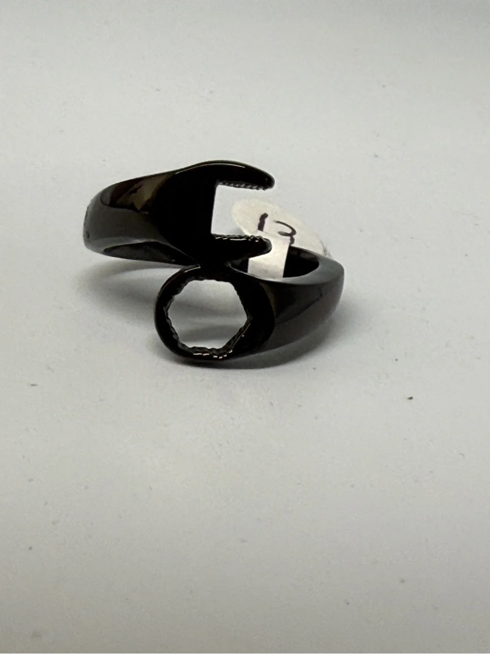 Black Wrench Ring Men’s Tool-Inspired Band,  Black Stainless Steel Casting